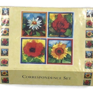 Robert Frederick nuevo sello flores florales correspondencia STATIONERY set