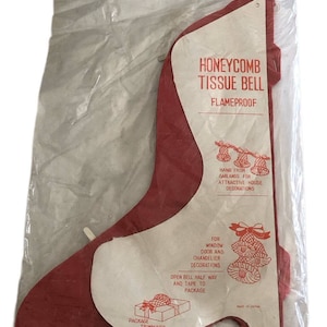 Vintage Weatmunster Bell handing Decorations Red Honeycomb Paper