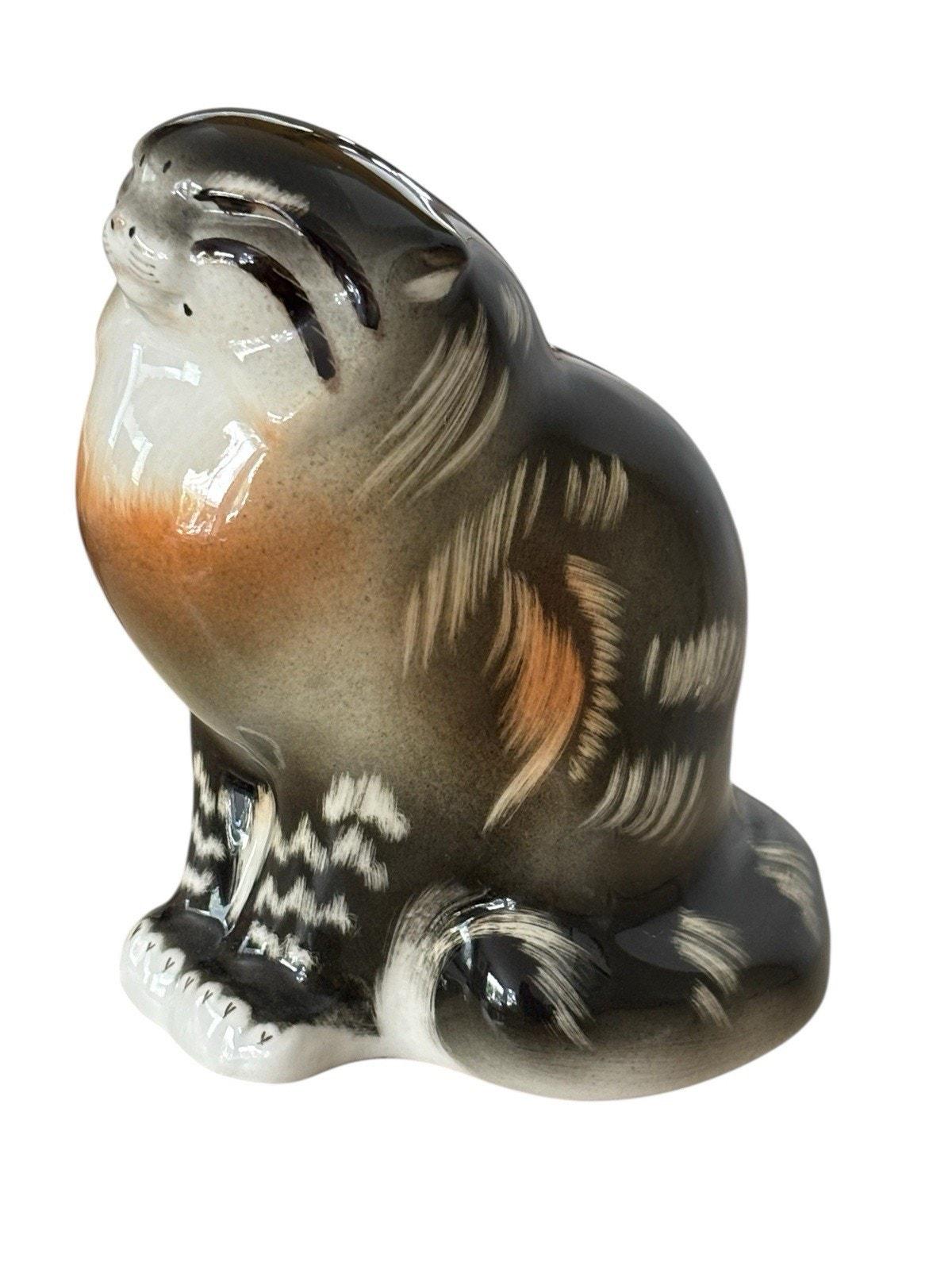 ヴィンテージ Lomonosov ロモノーソフ USSR 猫　置物 Lomonosov Cat - Etsy