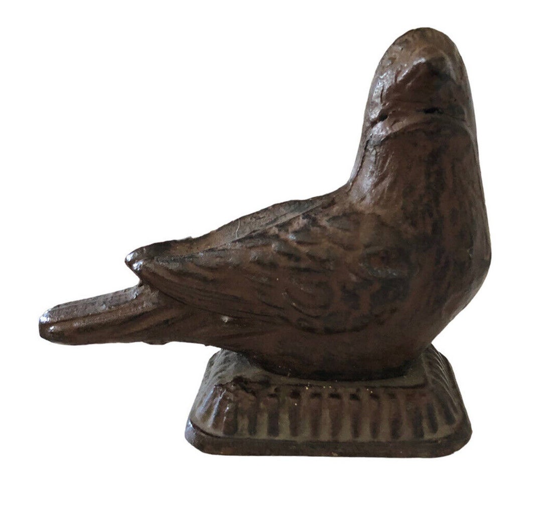 Antique Cast Iron Bird Door Stop Stay Figural Decor Pigeon Etsy