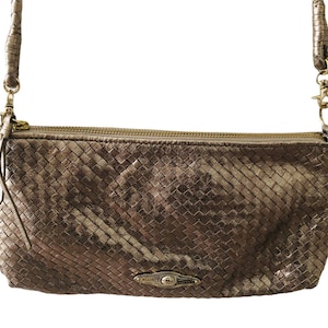 Elliott Lucca Peltre Metálico Plata Bolso de Cuero Bolso NWOT