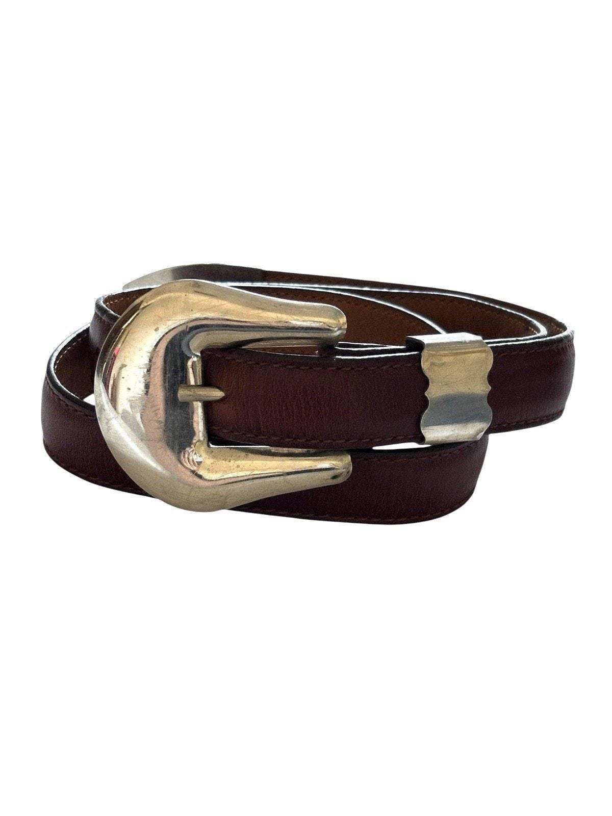 Al beres usa Custom made genuine leather belt Al Beres Brown Leather Lizard Skin Western Belt Sterling  main image 4