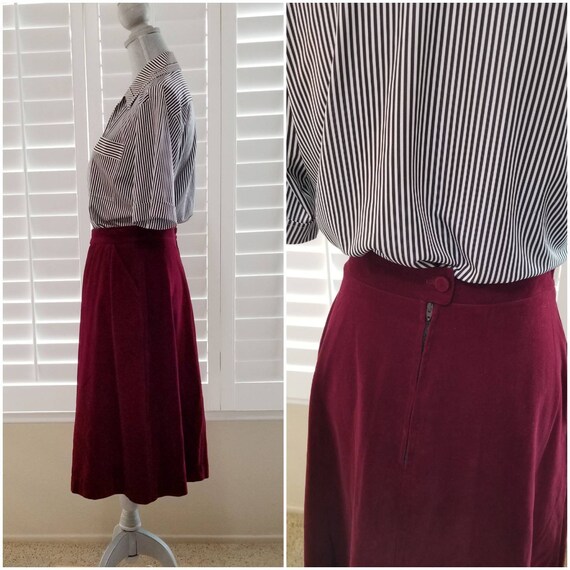 maroon corduroy skirt