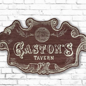 Disney | Gaston | Tavern | Sign | Beauty and the Beast | Belle | Disney World | Disneyland | Home Decor