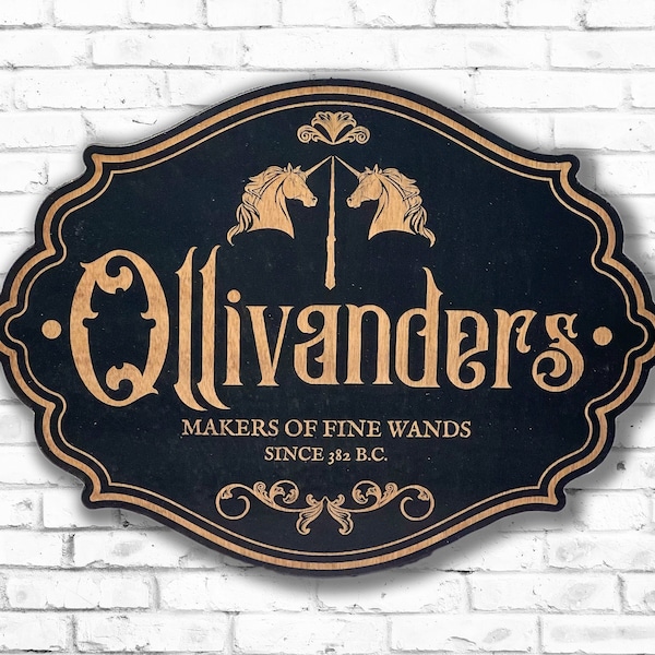 Ollivanders Wood Sign