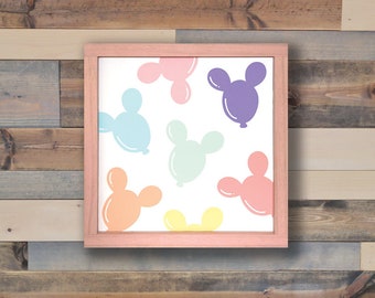 Wood Framed Signs | Home Decor | Disney | Disneyland | Home | Sign | Mickey Balloon | Walt Disney | Disney World |