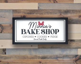 Disney | Minnie's Bake Shop | Minnie | Mickey | Bakery | Disney World | Disneyland | Disney Parks | Sign | Home Decor | Wood Sign