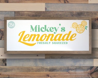 Disney | Mickey's Lemonade | Mickey | Disney Parks | Disney World | Disneyland | Sign | Wood Sign | Home Decor |