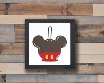 Disney | Mickey Candy Apple | Home Decor | Mickey | Home | Disney World | Treats | Wood Framed Signs | Disneyland | Bedroom |