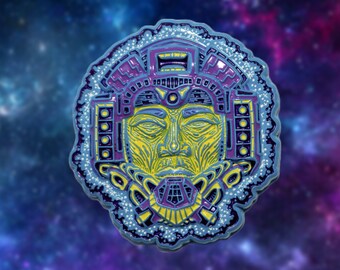 3D Ancient Astronaut Pin - "Electric Galaxy" Variant - Futuristic Style