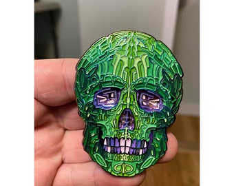 3D Skull Pin - "Green" Variant - Futuristic Style