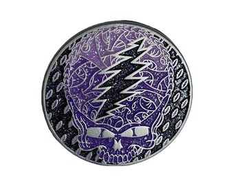 Shredder Stealie Pin - "Midnight Moonlight" Purple on Silver Metal