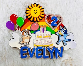 Bluey inspired cake topper