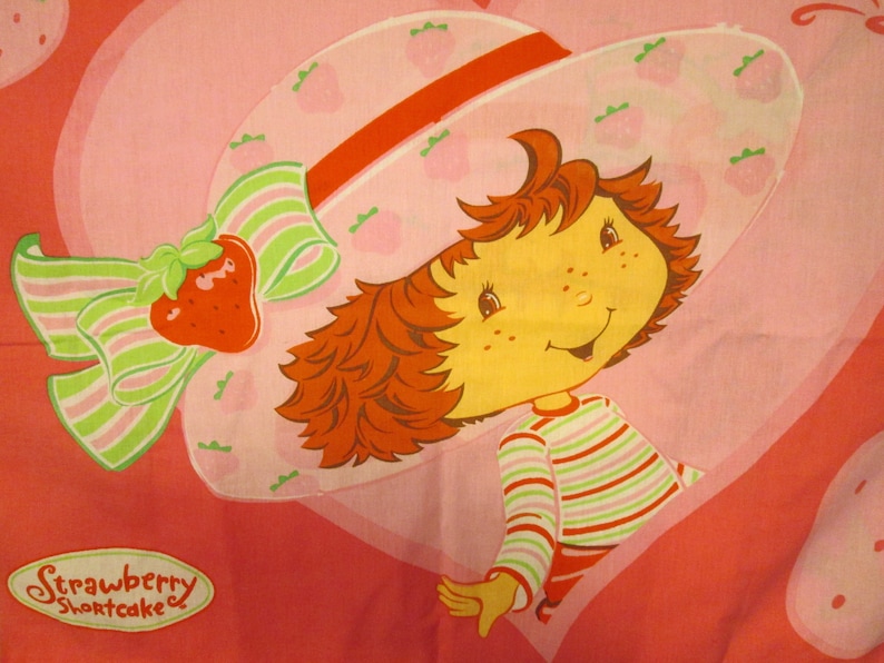 Strawberry Shortcake Pillow Case Material Fabric Etsy