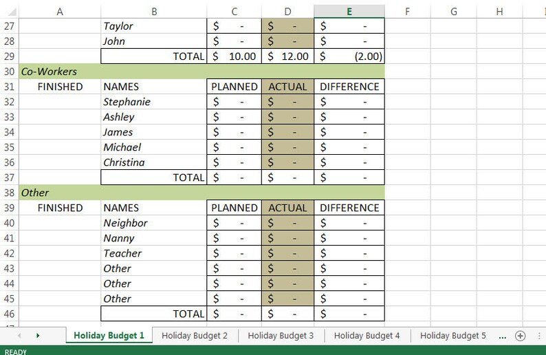 christmas budget spreadsheet etsy christmas budget spreadsheet