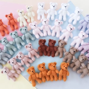 Knit Stuffed Bears Newborn Photoshoot Photoprop Handmade Teddy Toys