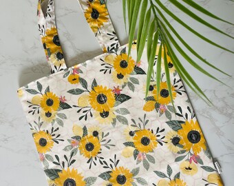 Large Daisy Tote Bag, Tote Bag, Shoulder Bag, Shopping Bag, Basic Tote Bag, Everyday Tote Bag, School Bag