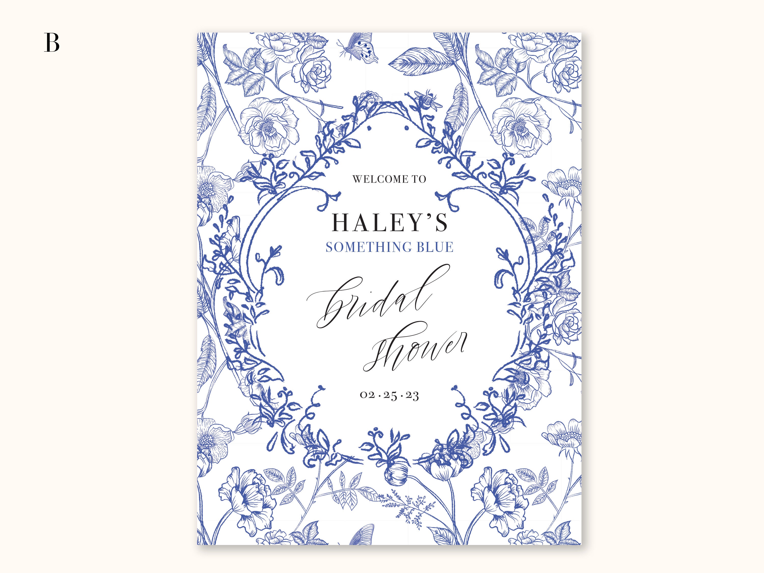 Bridal Shower Welcome Sign, Something Blue Bridal Shower, Custom Bridal ...