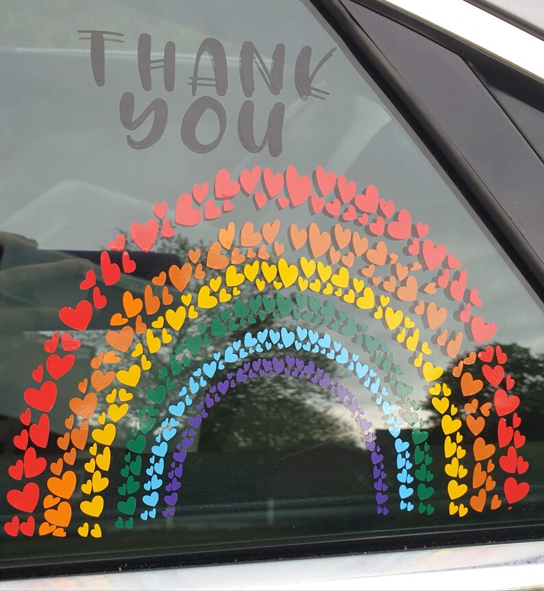 Rainbow Window Vinyl Display. Vinyl Decal Transfer. Window Etsy UK