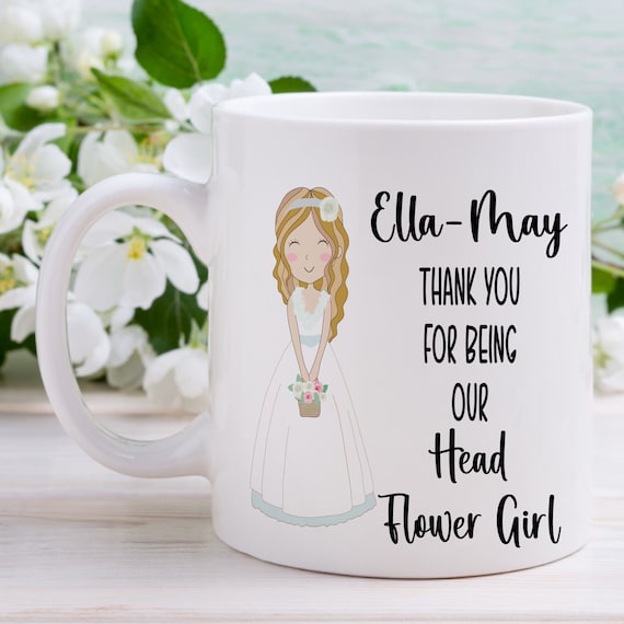 Flower Girl Mug Personalised Wedding Mug Bridesmaid Mug