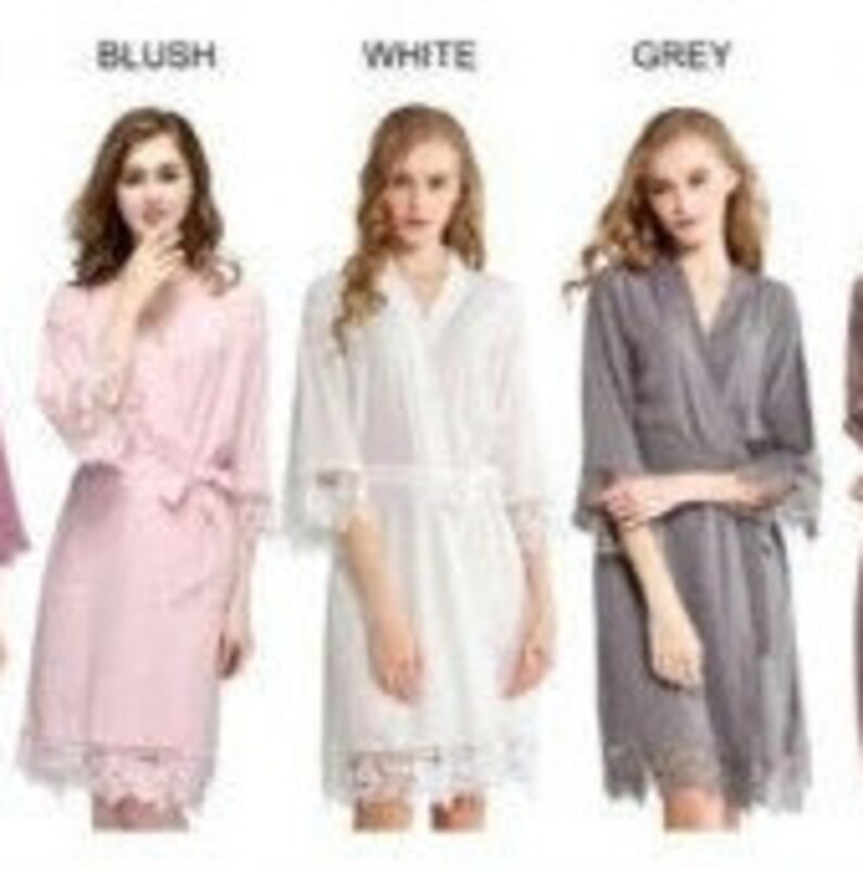 Luxurious cotton bridal lace edge robe. Bride, bridesmaid, maid of honour, mother of the bride/groom. image 6
