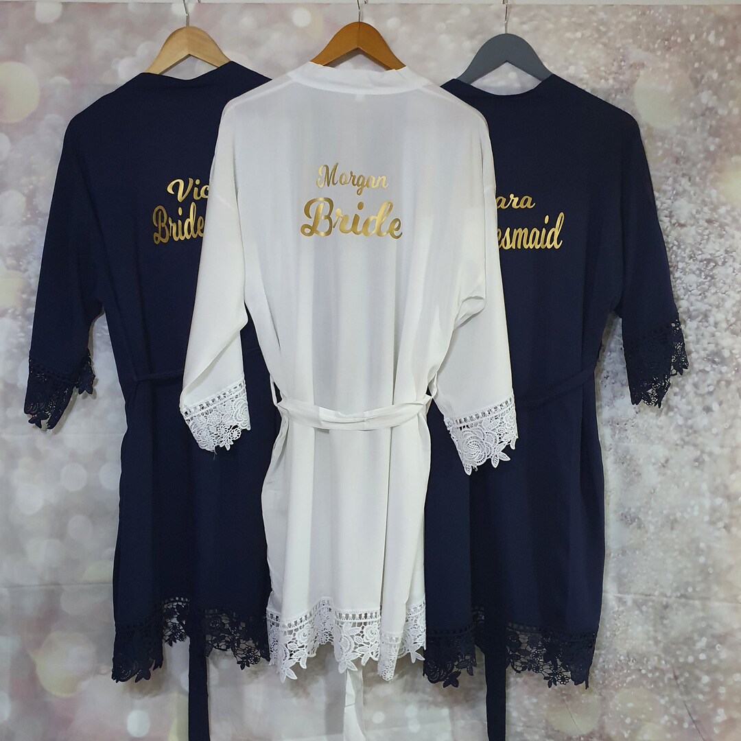 Personalised Wedding Robe, Bride Robe, Bridal Party Robes, Getting ...