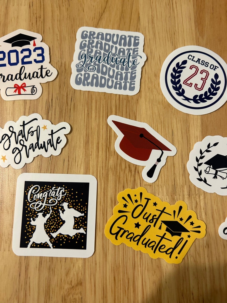 12 Vinyl Graduation Stickers Handmade - Etsy