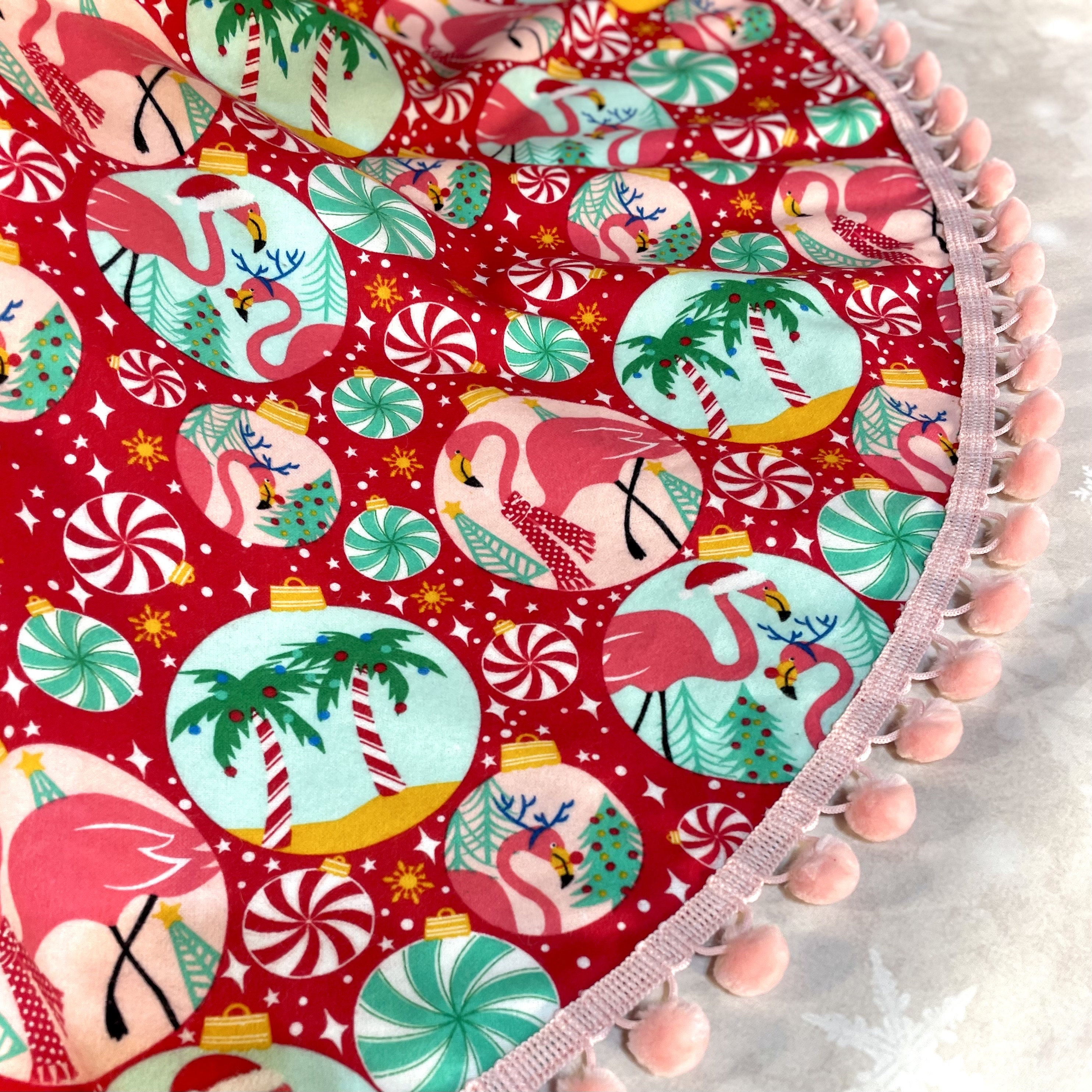 Pink Flamingo Christmas Tree Skirt Etsy