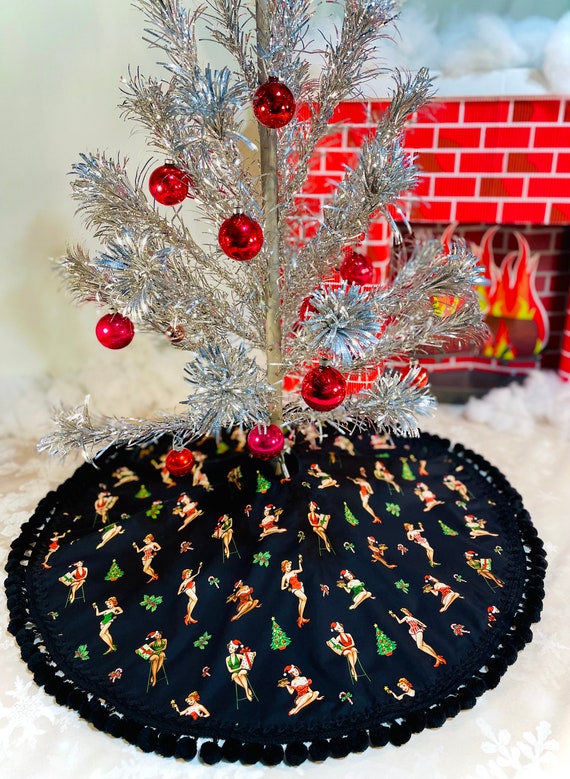 Vintage Pinup Girls Christmas Tree Skirt Etsy