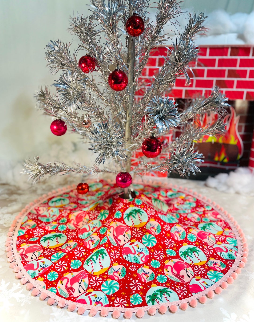 Flamingo Christmas Tree Skirt 