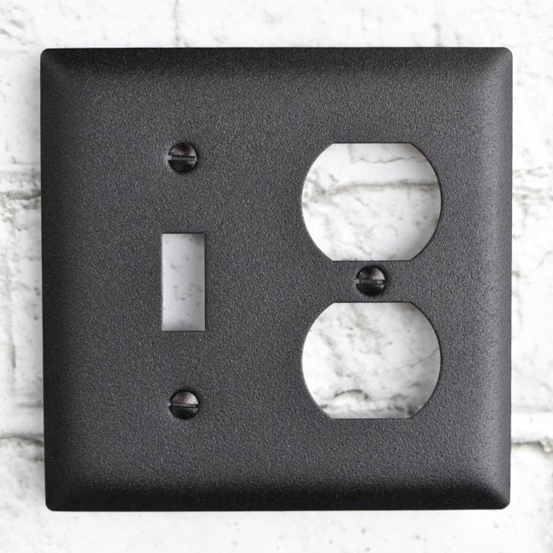 Stainless Steel Duplex Toggle Switch Outlet Wall Plate Custom Etsy