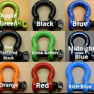 Screw Pin Anchor Shackle 3/8 Inch, Custom Powder Coated, Off-Road, Recovery, Towing, Truck, Trailer Hardware