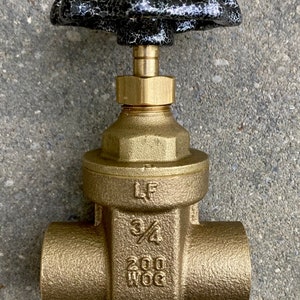 Brass Sweat Gate Valve 3/4 Inch, Custom Powder Coated Hand Wheel, Industrial Decor or Plumbing Upgrade