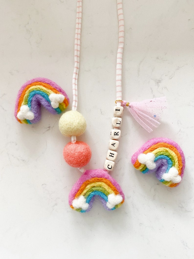 Kids Rainbow Personalized Name Necklace image 3