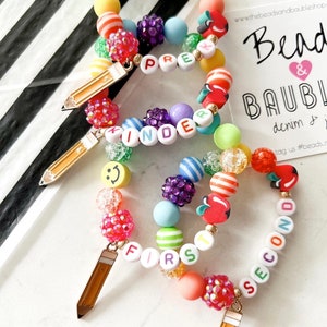 Back to School Colorful Pencil "Grade" Bracelets