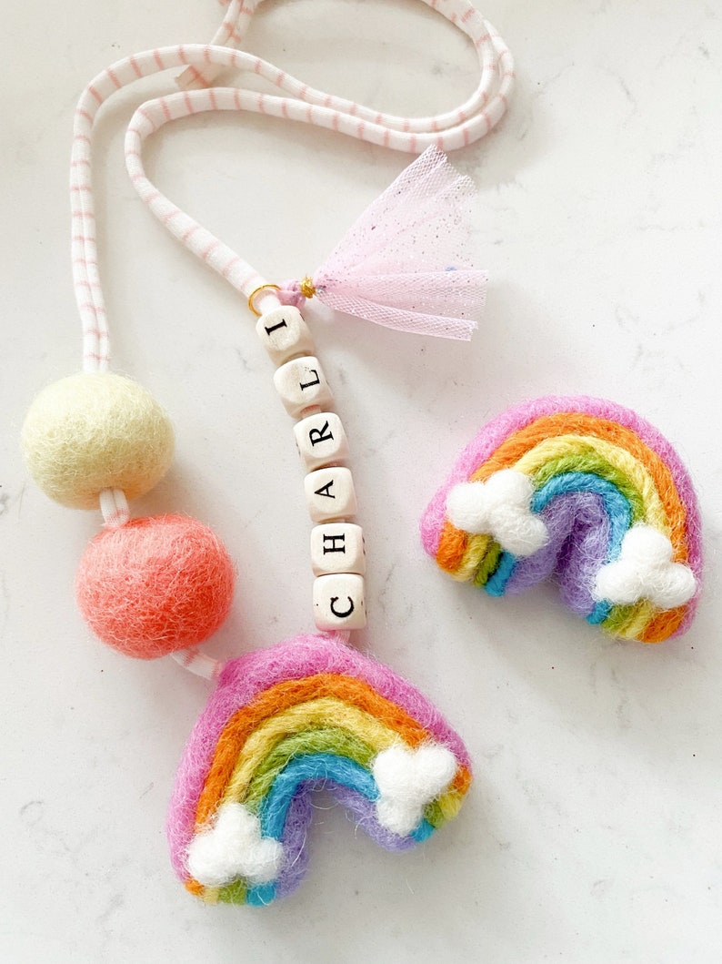 Kids Rainbow Personalized Name Necklace image 1