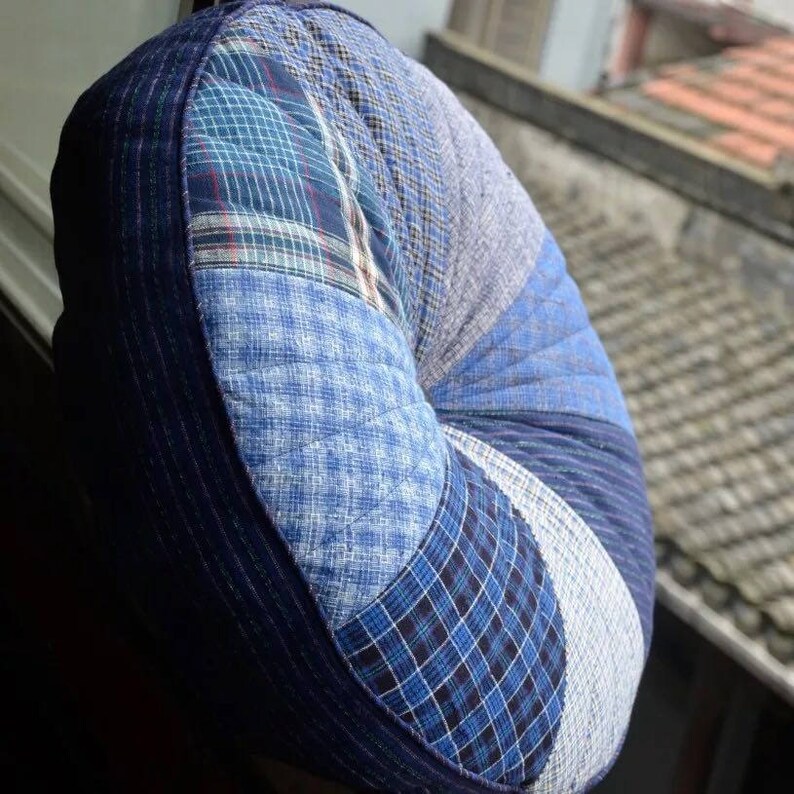 Quilt textiles #B331 Blue Hand woven Cotton moda fabrics Upholstery fabric 7.6m Vintage Fabric Handwoven by Minorities Ethnic Fabric