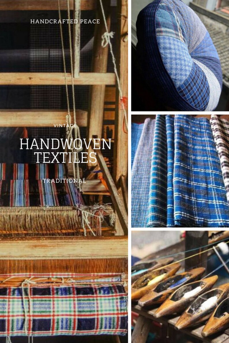 3.5m Stunning Vintage Hand Woven Fabric Handwoven Handspun Etsy