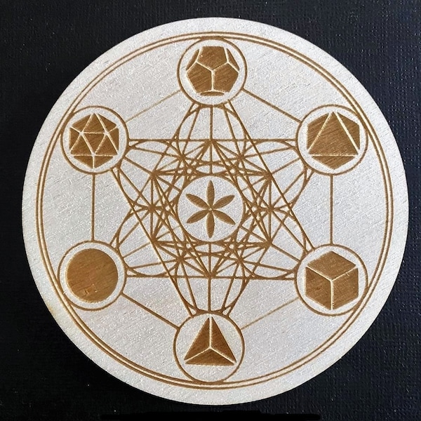 Crystal Grid Bases | Sacred Geometric Shapes | Mini Crystal Grid Base | Flower of Life | Metatron's Cube