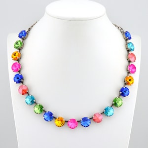 Crystal Jewelry, Necklace or Bracelet &quot;Bright Lights&quot; | Neon Multicolor Crystal Jewelry | 12mm Austrian Crystal Handmade Gifts For Women