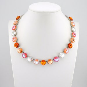 Crystal Jewelry Set - &quot;Orange Glow&quot; Necklace, Bracelet or Earrings | Choose Your Own Finish | 12mm Orange Crystal Jewelry Gift For Halloween