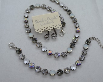 Women's Austrian Crystal Cube Necklace & Earrings Set - 925 Sterling Silver, Gift Boxed - View #6