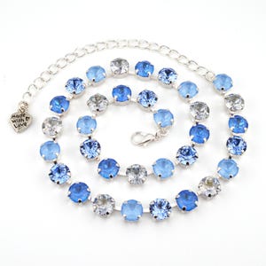 Crystal Jewelry, Necklace or Bracelet &quot;Pastel Blue&quot; | Blue Crystal Jewelry | 8mm Austrian Crystal Jewelry Handmade Gift For Baby Shower