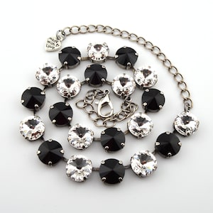 Crystal Jewelry, Necklace or Bracelet &quot;Jet Black&quot; | Neutral Crystal Jewelry | 12mm Austrian Crystals  Sarah&#39;s Crystal Creations For Women