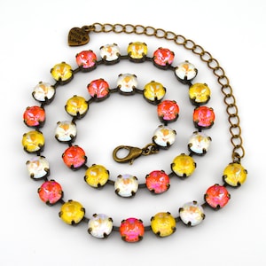 Fall Themed Crystal Jewelry, Necklace or Bracelet &quot;Candy Corn&quot; | Orange Crystal Jewelry | 8mm Austrian Crystal Jewelry Gifts For Halloween