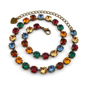 Fall Themed Crystal Jewelry, Necklace or Bracelet &quot;Fall Bliss&quot; | Multicolor Crystal Jewelry | 8mm Austrian Crystal Jewelry Gifts For Women