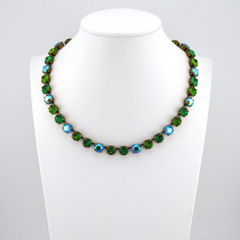 Crystal Jewelry, Necklace or Bracelet green Goddess Green Crystal