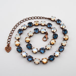 Crystal Jewelry, Necklace or Bracelet &quot;Bleached Denim&quot; | Blue Crystal Jewelry | 8mm Austrian Crystal Jewelry Handmade Gifts For Women
