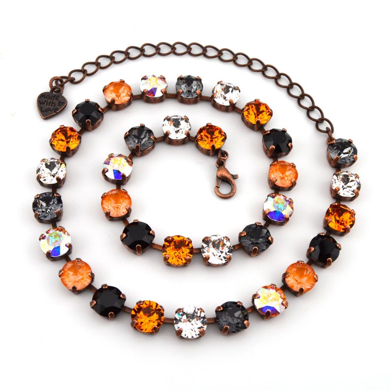 Autumn Themed Crystal Jewelry, Necklace or Bracelet oh My Gourd Orange