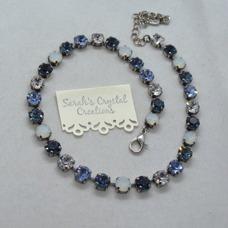Crystal Jewelry, Necklace or Bracelet blue Opal Blue Crystal Jewelry